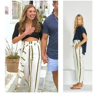 Sancia Lida Pant Bonneau Stripe Linen Tie Waist As Seen On TV Bachelorette Small